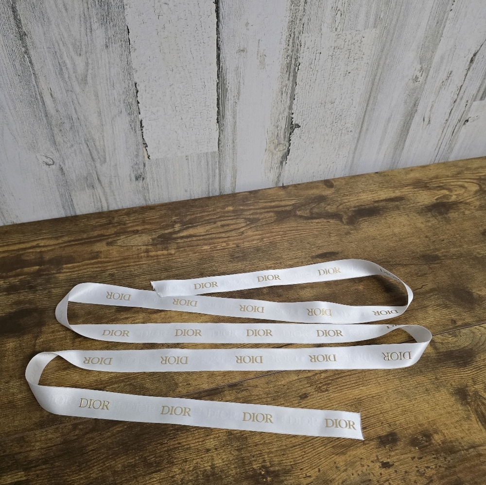 Dior White and Gold Ribbon